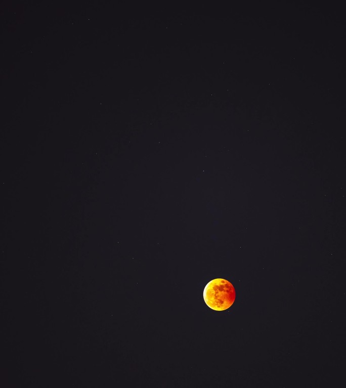 月全食血月亮延时摄影