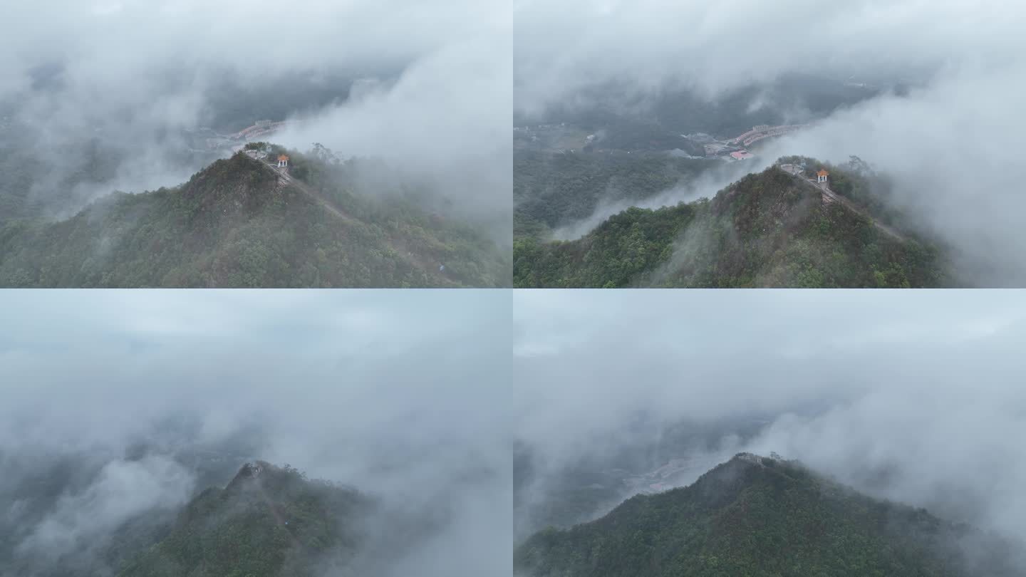 航拍河源梧桐山云海 雨后