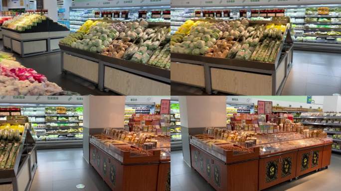 超市内部蔬菜区域