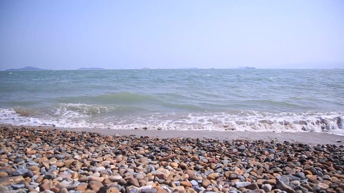 厦门 大海 海边 涨潮 鹅卵石