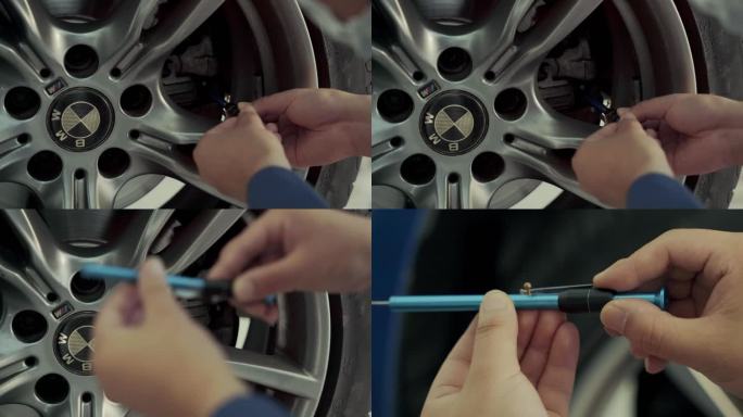 汽车保养轮胎测试量刹车盘