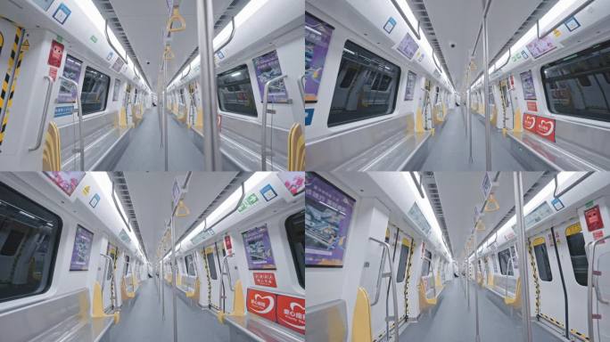 【4K正版】地铁列车车厢内部空镜01