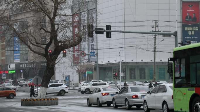 齐齐哈尔雪景 下雪城市 雪天交通 雪景