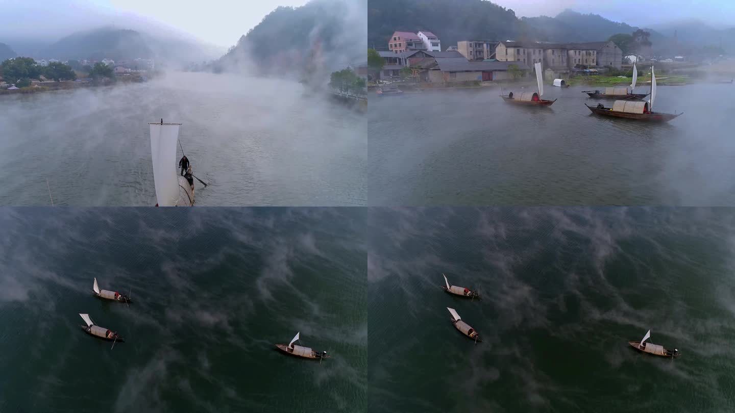 水雾帆船4K视频素材