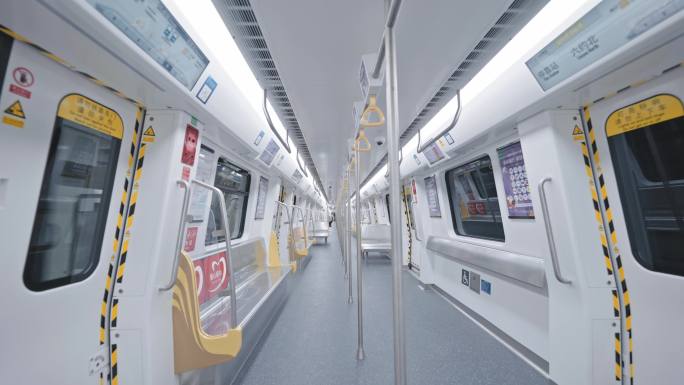 【4K正版】地铁列车车厢内部空镜03