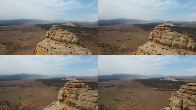 摩押南部犹他州红岩峡谷地区的空中无人机教堂岩石