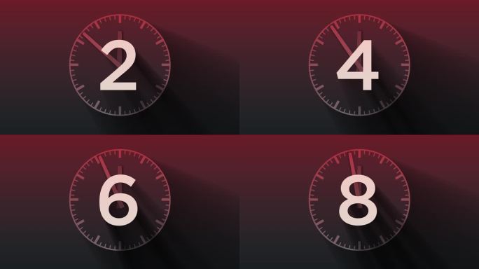 带倒计时的4K时钟面。这些项目用数字循环。