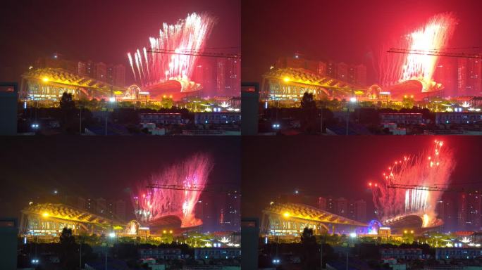 广西第十五届运动会开幕式燃放烟花视频