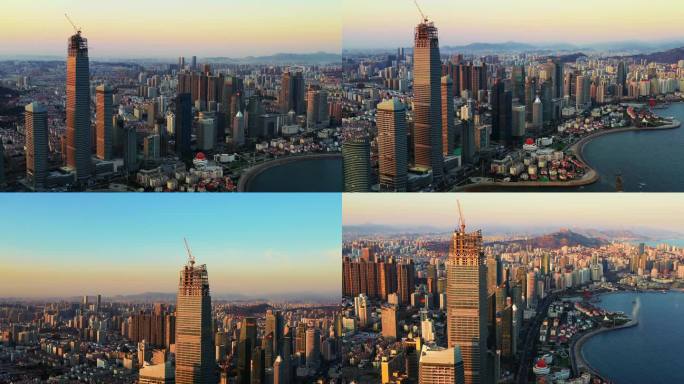 城市日落傍晚日出大气转场空镜4K实拍