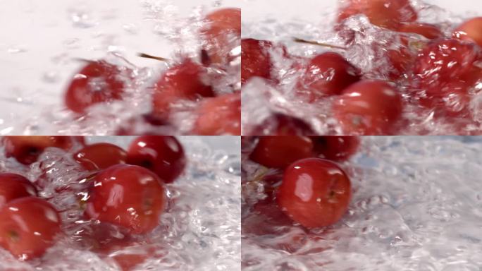 海棠果车厘子樱桃被水冲走