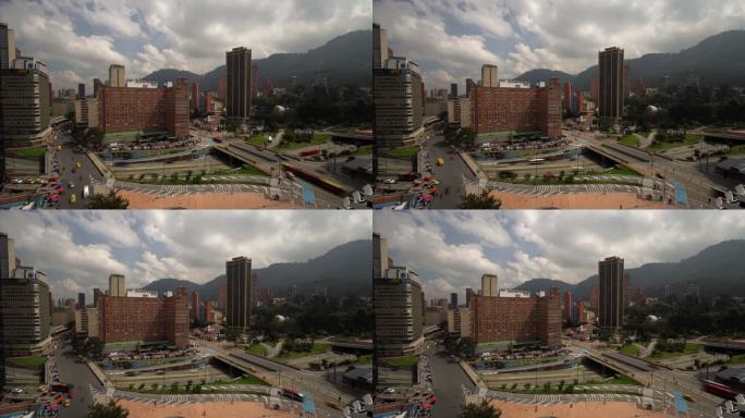 波哥大哥伦比亚城市日程表的高角度视图