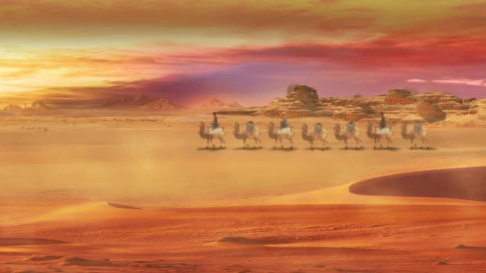 宽屏3K沙漠骆驼1