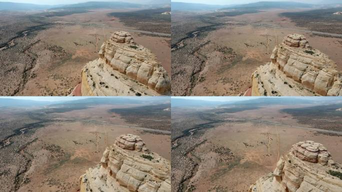 摩押南部犹他州红岩峡谷地区的空中无人机教堂岩石