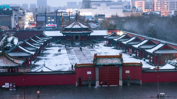 【高清6K】沈阳故宫雪景航拍