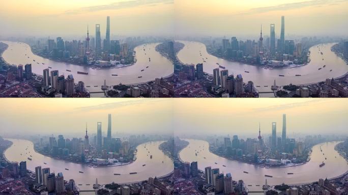 上海城市日出延时
