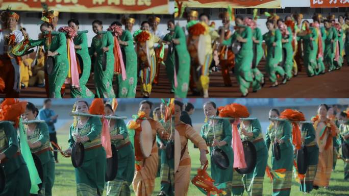 节日视频云南德宏傣族节日民族歌舞表演