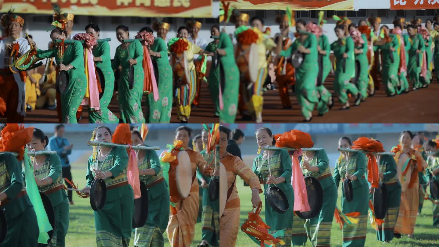 节日视频云南德宏傣族节日民族歌舞表演