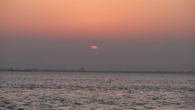 九段沙    海平面落日