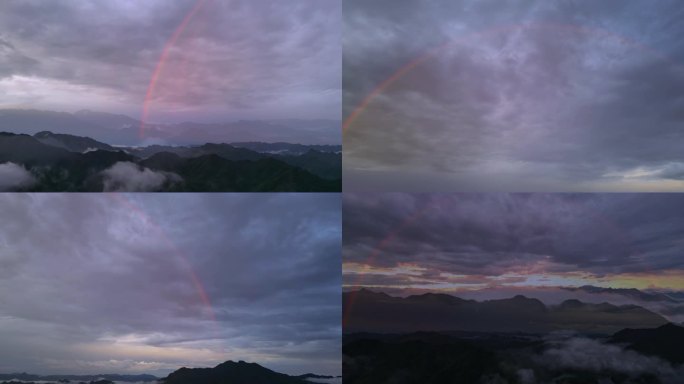 天空的彩虹4K航拍视频