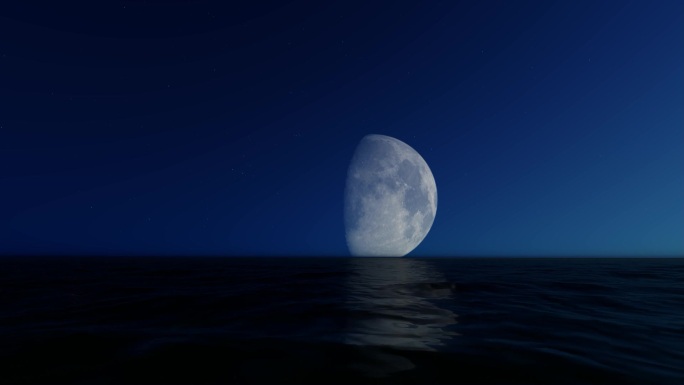 海底月亮      水面月光月亮唯美空境