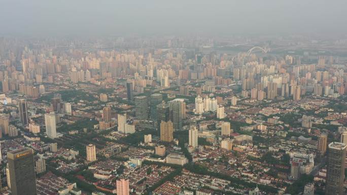 4K原素材-上海黄浦区、徐汇区城市全景