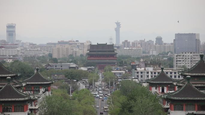 在景山公园看北京的北中轴线