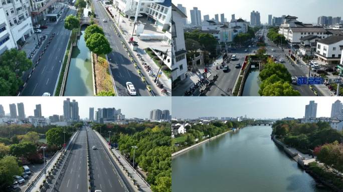 苏州干将路 街道 树木 车流 秋天