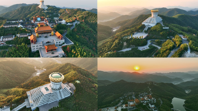 浙江绍兴龙华寺全景风光