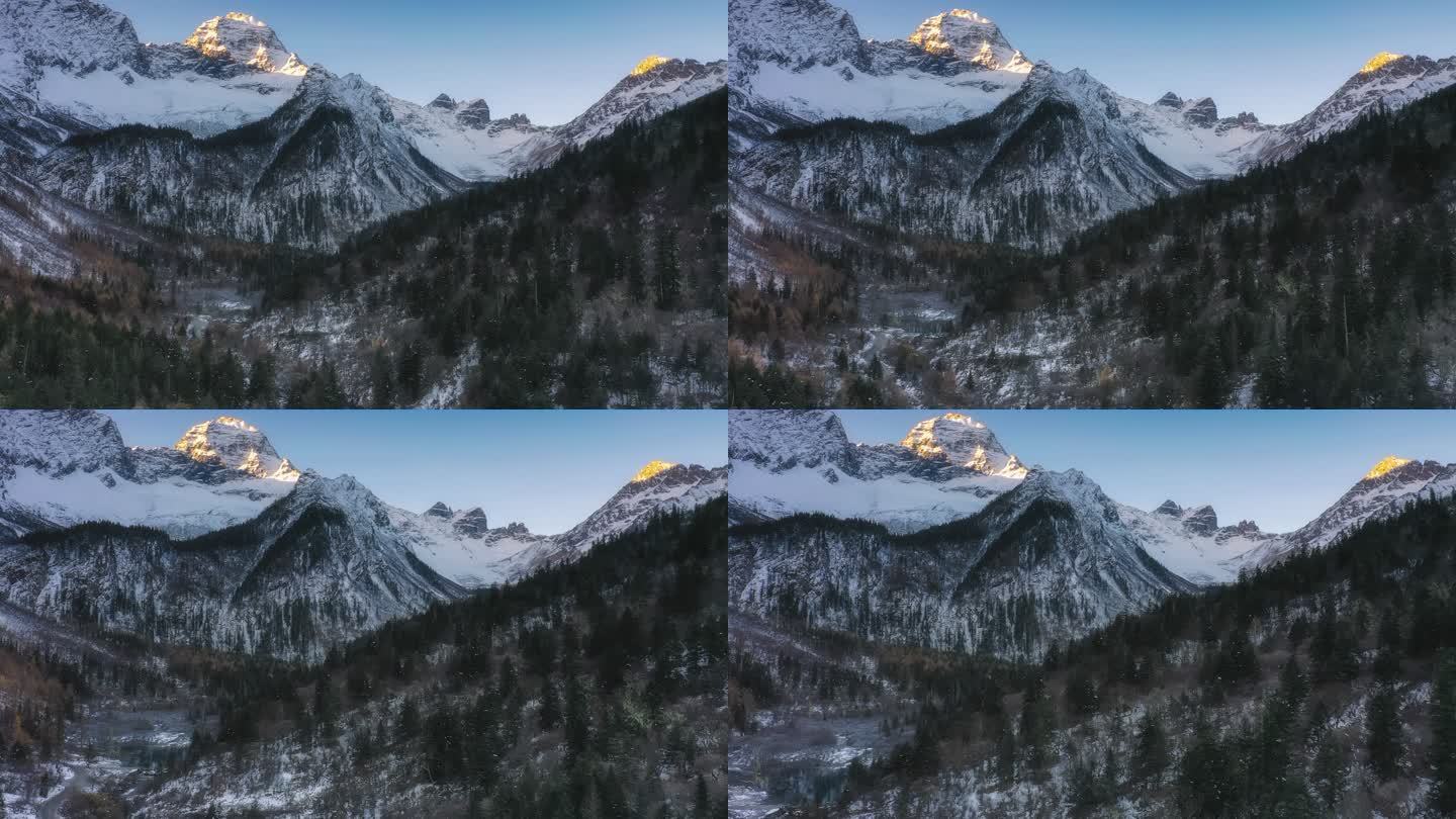 雪山和森林，风景就像油画