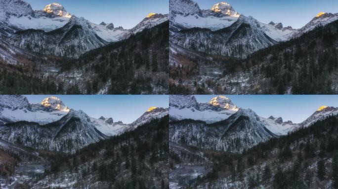 雪山和森林，风景就像油画