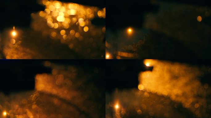 雨夜开车路灯透过车窗洒下的唯美光斑