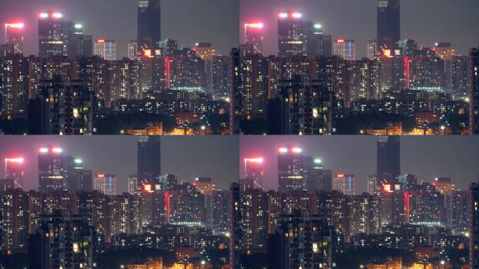 城市夜晚建筑高楼夜景4k延时视频素材