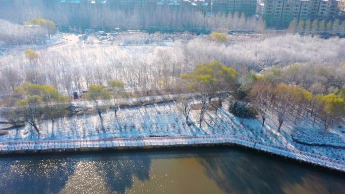 蒲河雪景航拍