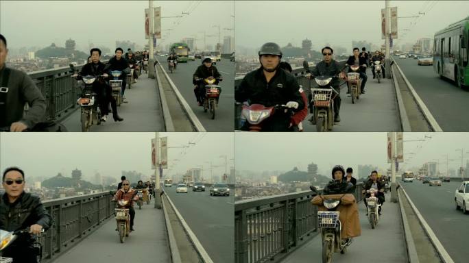 中国行人区摩托车交通