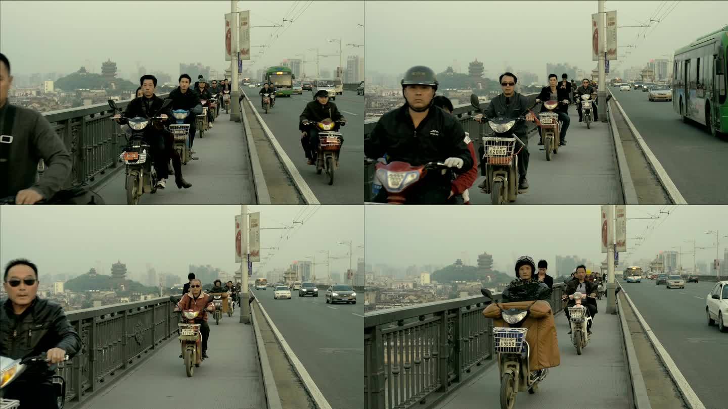 中国行人区摩托车交通