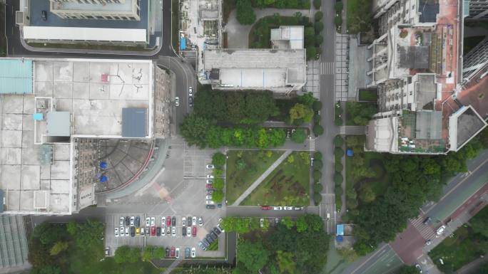 重庆北碚西南大学教学楼俯视航拍