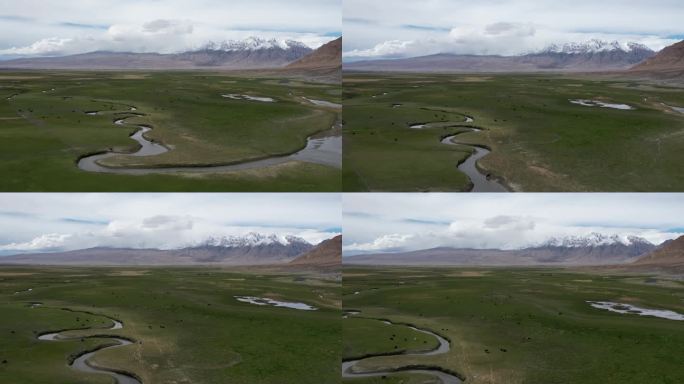 新疆航拍草原俯拍画面