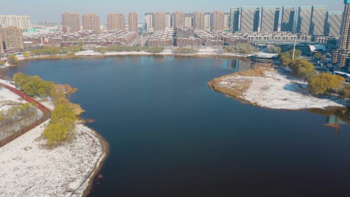 蒲河雪景航拍