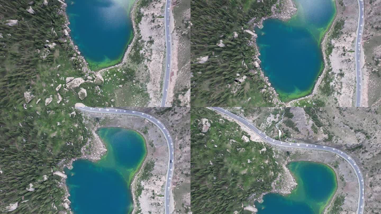 新疆航拍独库公路小龙池俯拍