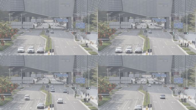 城市马路交通的空镜