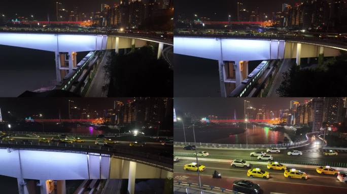 重庆夜景航拍视频洪崖洞