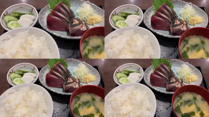 日本刺身套餐日本刺身米饭汤