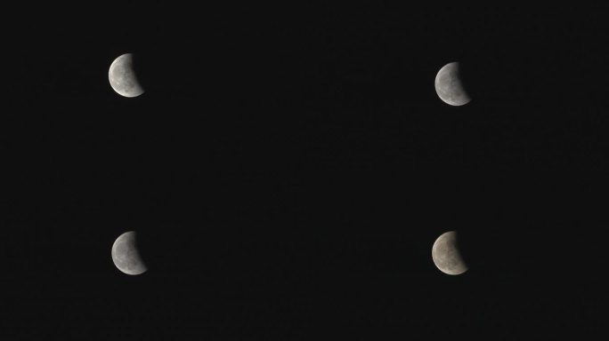 夜晚星空月亮血月日食意境实拍