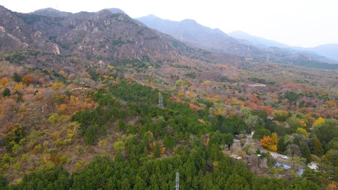 航拍北京西山阳台山秋景秋色-15