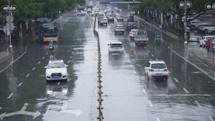 4k大雨中的城市