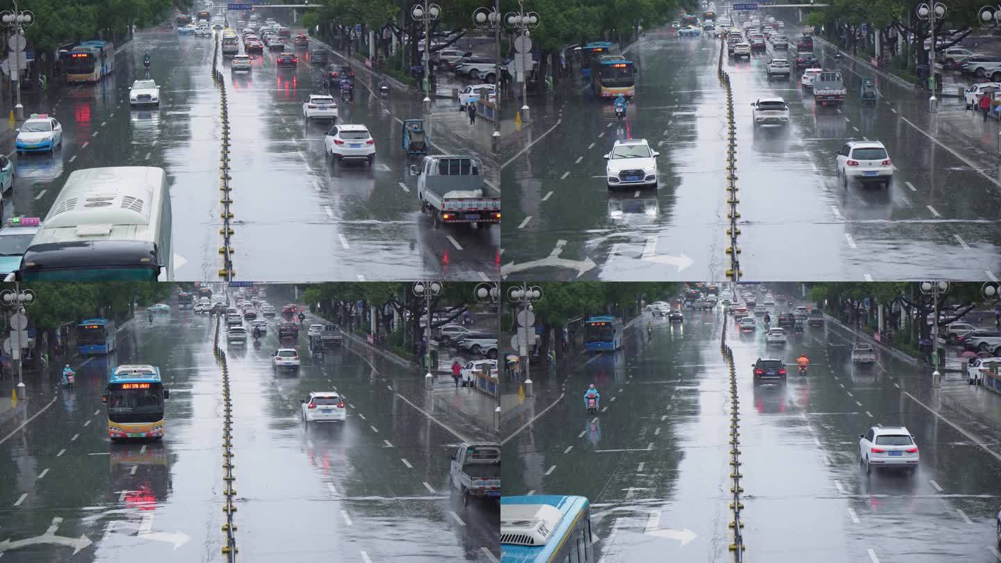 4k大雨中的城市