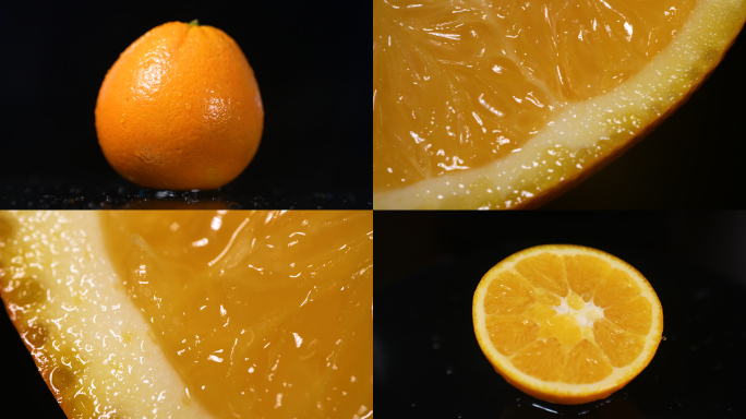 水果橙子特写微距镜头