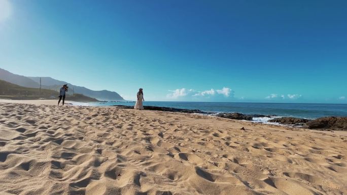 海滩上的照片国外风光老外拍照拍写真