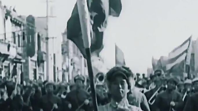 40年代北平解放 解放军入城仪式