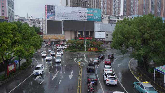 4k大雨中的城市